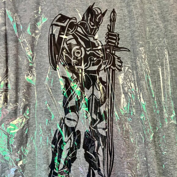 Transformers Last Knight 3D IMAX film T heather grey short sleeve size XL sword! - Picture 2 of 2